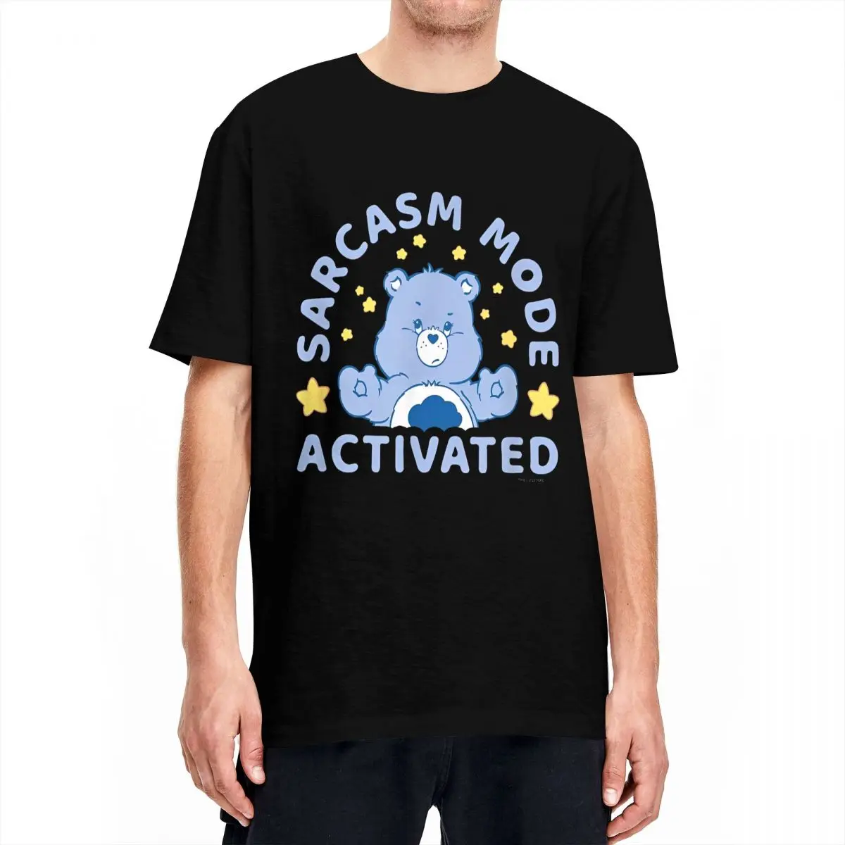 Care Bears Sarcasm Mode Activated Grumpy Bear T-Shirt Men Women's 100% Cotton T Shirts Short Sleeve Tee Shirt Printed Clothes