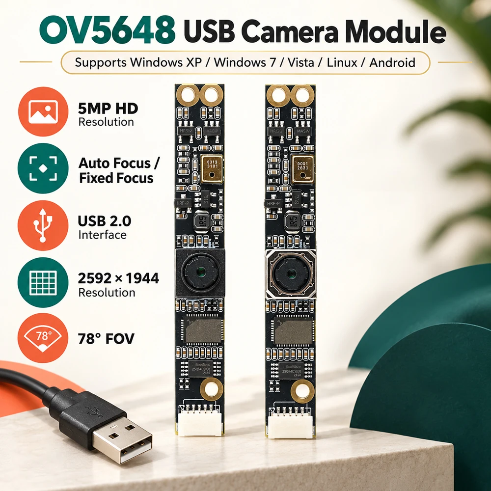 NEUES OV5648 USB-Kameramodul 78 Grad Autofokus AF mit Mikrofon 2592*1944 HD 5MP Treiberfreies UVC für Win Android IOS Linx – Detail 6