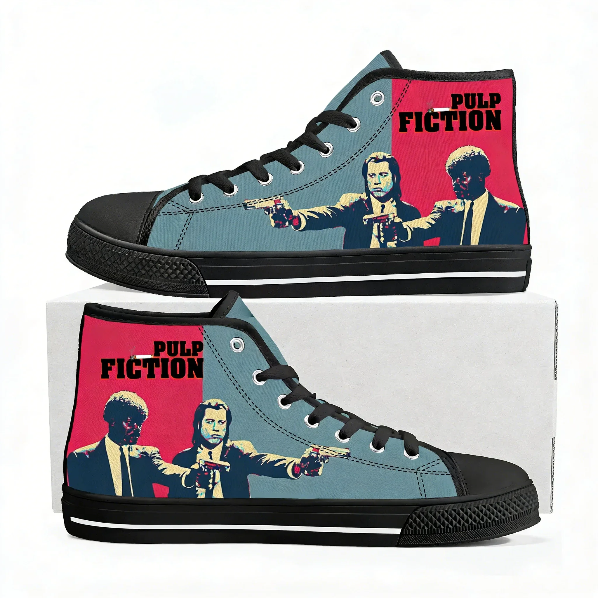 

Pulp Fiction High Top High Quality Sneakers John Travolta Mens Womens Lightweight Canvas Sneaker Ghana Hiking Casual Custom Shoe