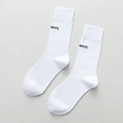 Rose Red Socks Women Harajuku Indie Pop Middle Tube Colors Sock Korean Alphabet Sport Cotton Skater Breathable Socks Calcetines