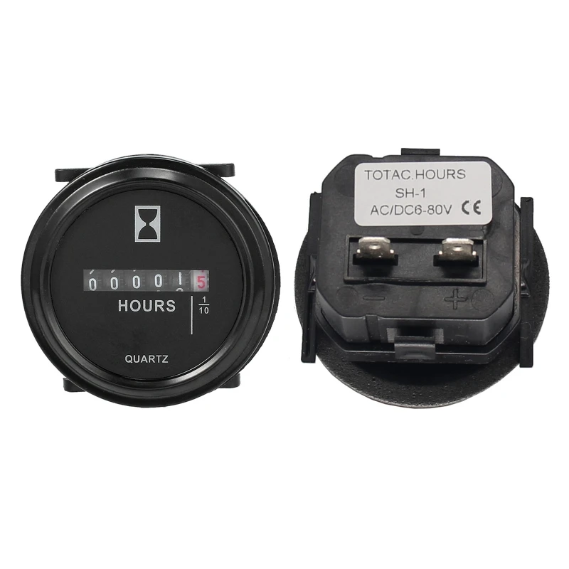 Mechanical Hour Meter Gauge Professional Engine Hourmeter for DC 6-80V for Boat Auto ATV UTV 2\