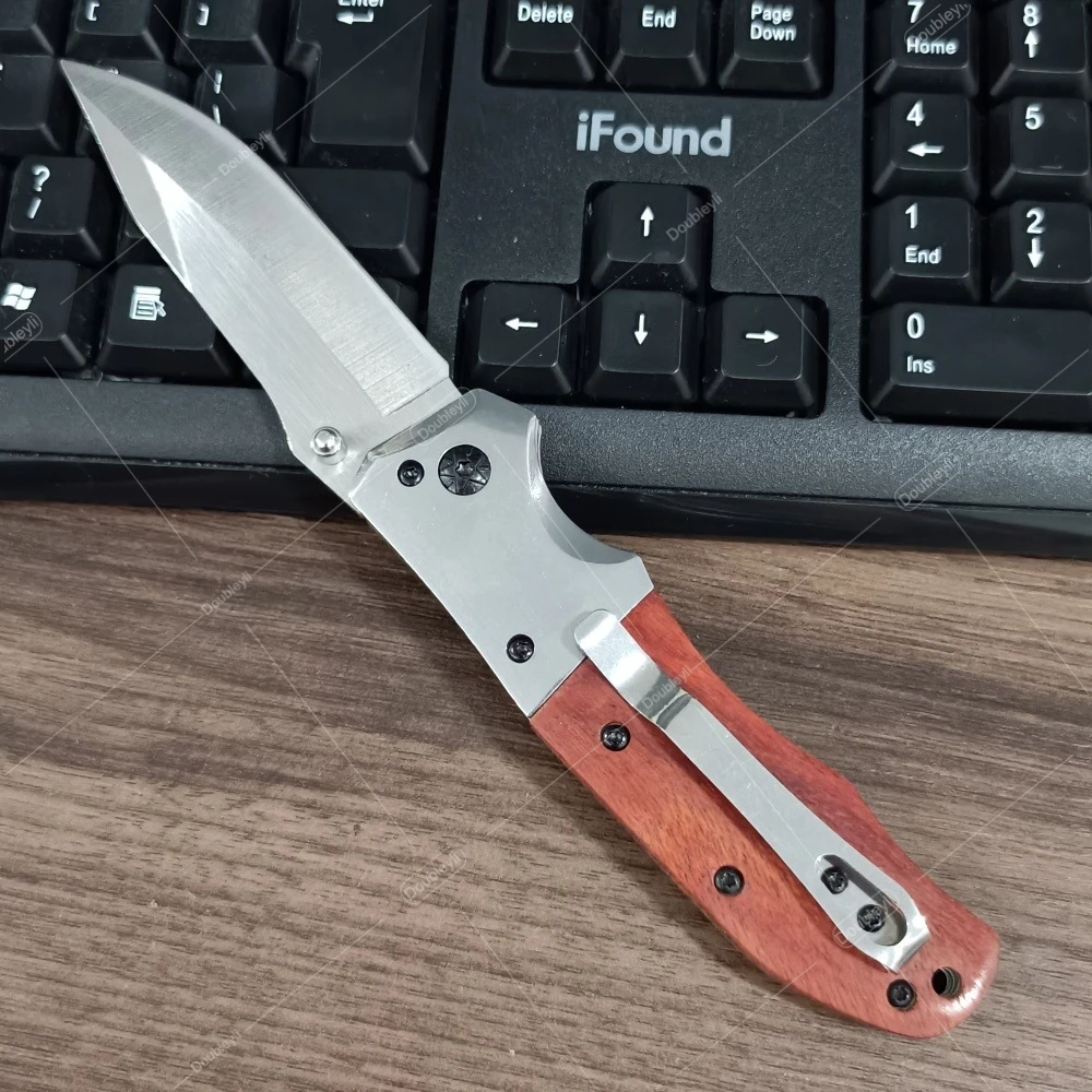 Lightweight & Practical Wooden-handled Peeler Slicer Fruit Knife EDC Pocket Knife Great Gift for Festivals - DA51 Folding Knives