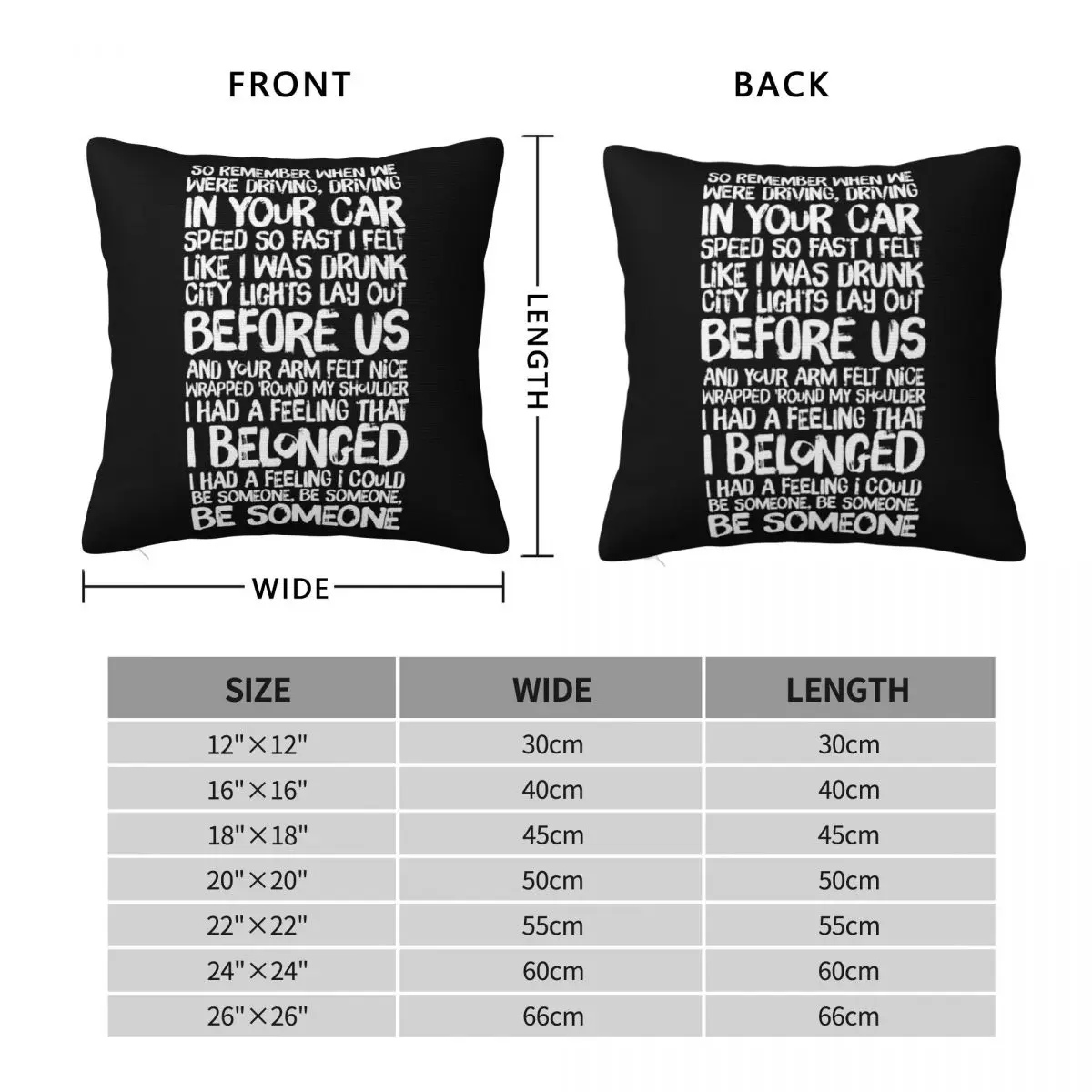 Fast Car Lyrics Tracy Chapman Square Pillowcase Polyester Linen Velvet Creative Zip Decor Pillow Case Home Cushion Case