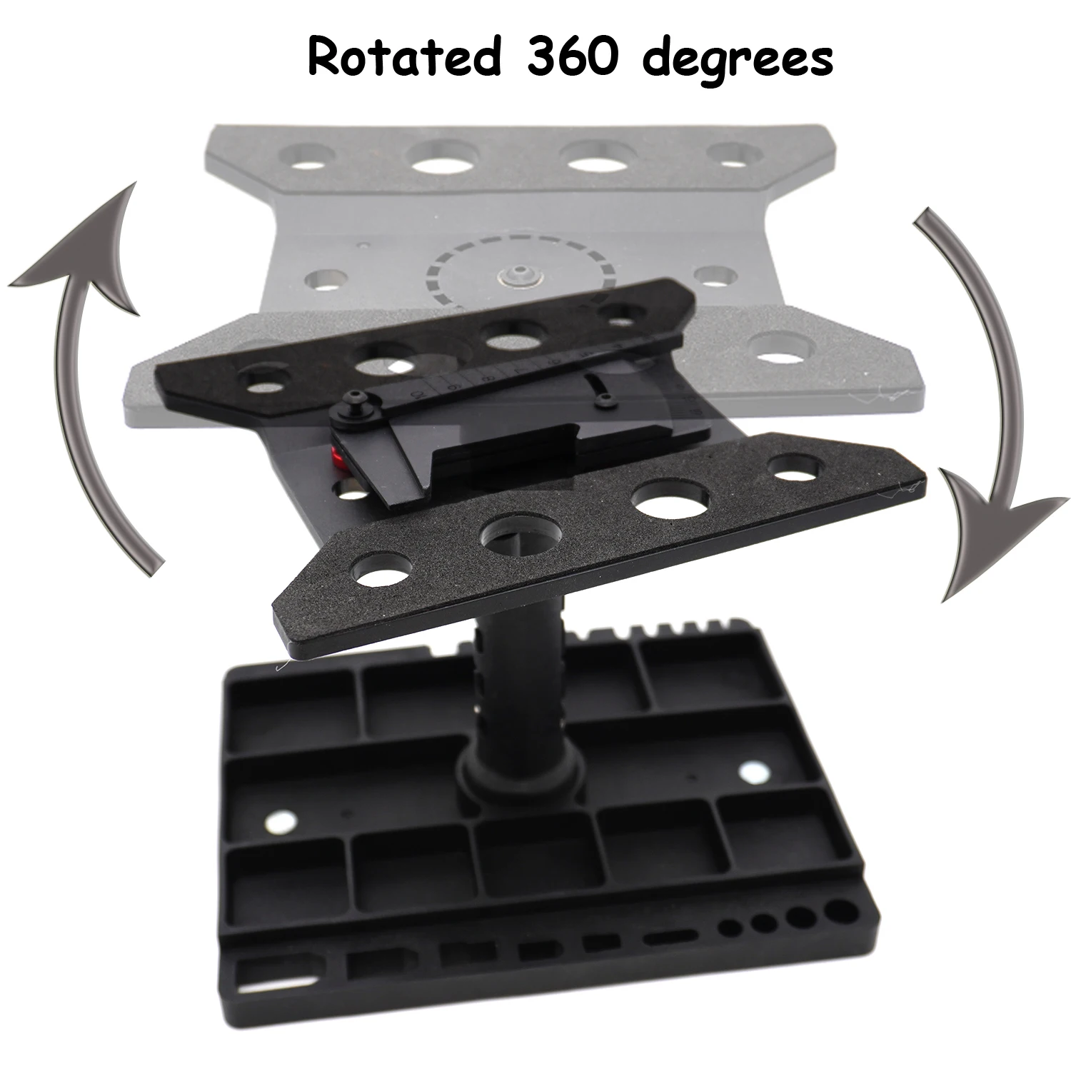 

Рабочая подставка для радиоуправляемых автомобилей в сборе, станция для ремонта платформы, вращение на 360 градусов, регулируемая высота для 1/10 1/8 1/12 1/14 1/16 модели радиоуправляемого автомобиля