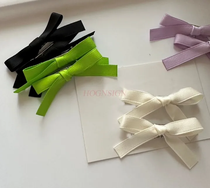 لطيف فتاة الشريط القوس دبوس الشعر منقار البط كليب الجانب دبوس الشعر #4