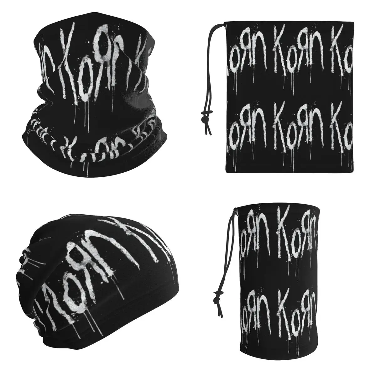 Korn Band Rock Metal Music Bandana Neck Cover Printed Magic Scarf Riding Balaclava For Men Women Adult Breathable