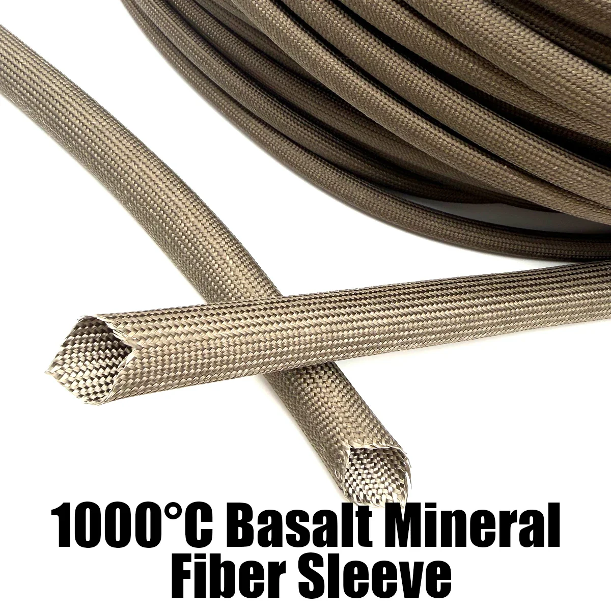 1000 Degree Basalt Glass Fiber Conduit Cable Harness Fireproof Insulation Inner Diameter 1/1.5/2/2.5/3/4/5/6/8/10/12/16/18/20mm