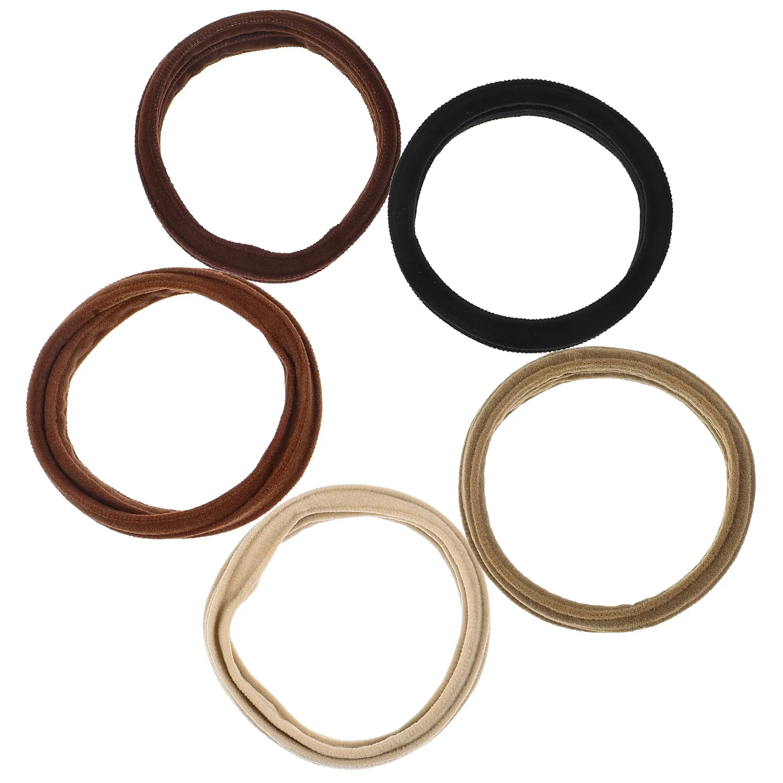 

5Pcs Hair Tie Elastic Bands Stretch Non Slip Lightweight Ponytail Holder for Daily Use Thick Curly Hair Accessories