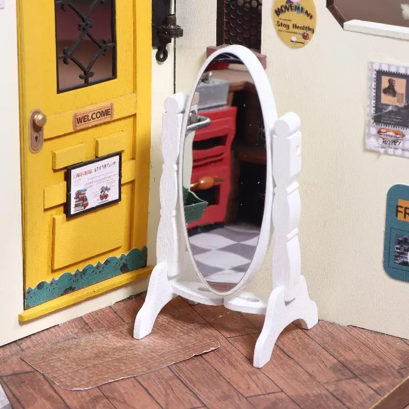 Full Length Dollhouse Mirror Simulation Toy; 1/12 Mini Living Room Furniture Dressing Mirror Model
