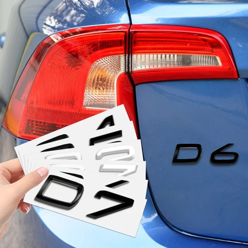 1pcs 3D Metal Car Rear Trunk Emblem Sticker for D2 D3 D4 D5 D6 D7 D8 Auto Whole Body Badge Decal Exterior Decoration Accessories