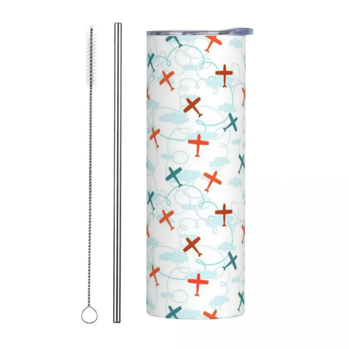 Planes! Stainless Steel Tumbler Vacuum Insulated Mug Thermal Cold Cups Straws With Lid 20oz