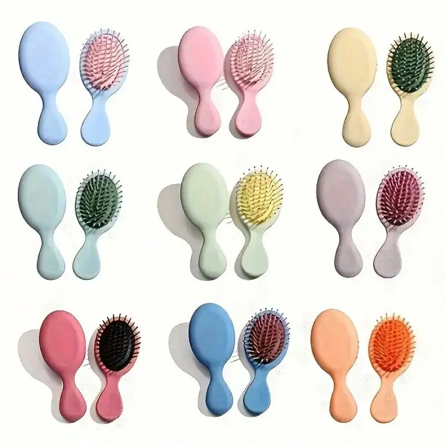 

Cute Mini Air Cushion Hair Brush, Kawaii Korean Style Scalp Massage Comb, Anti Static Pocket Detangler Brush For Kids, Teen Girls Daily Grooming,Korean Style Mini Airbag Massage Comb, Soft Bristle Anti Tangle Air Cushion Brush