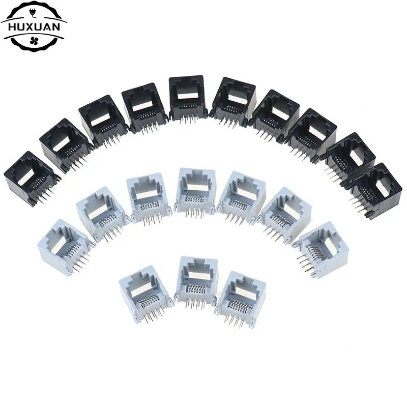 10 Buah/Banyak RJ45 8P8C Komputer Jaringan Internet PCB Jack Socket