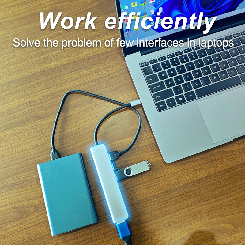 USB C Hub USB Hub 3.0, DAGUAIKA Aluminum Port USB Distributor, with 1 USB 3.0, 2 USB 2.0, and 1 3.5mm audio and video interface,