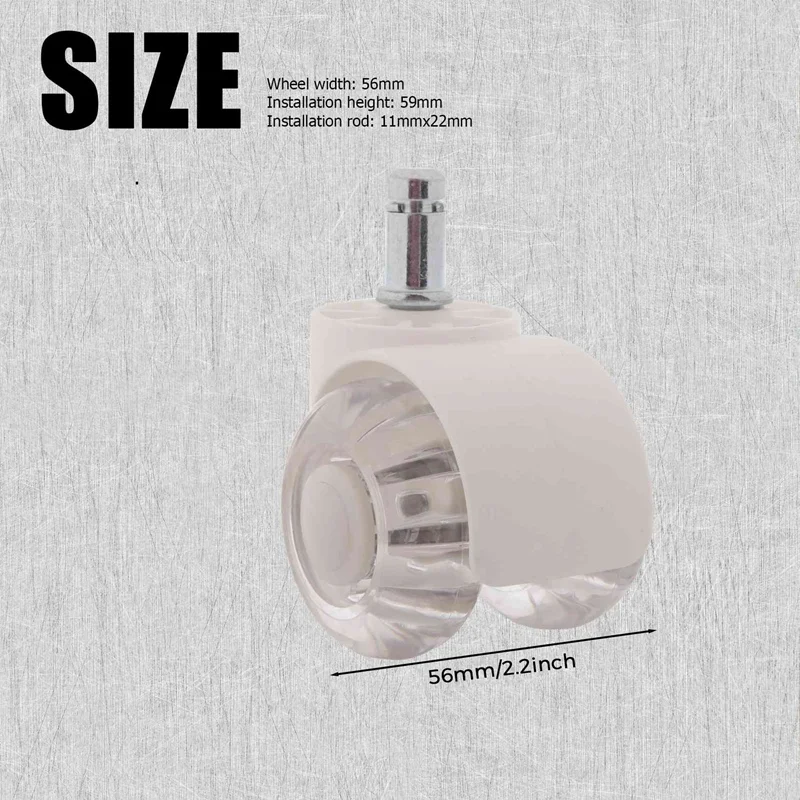 ABXH 5 peças rodízios para cadeira de escritório rodas de cadeira de mesa silenciosas resistentes de 2 polegadas rodas de ajuste universal para todos os pisos