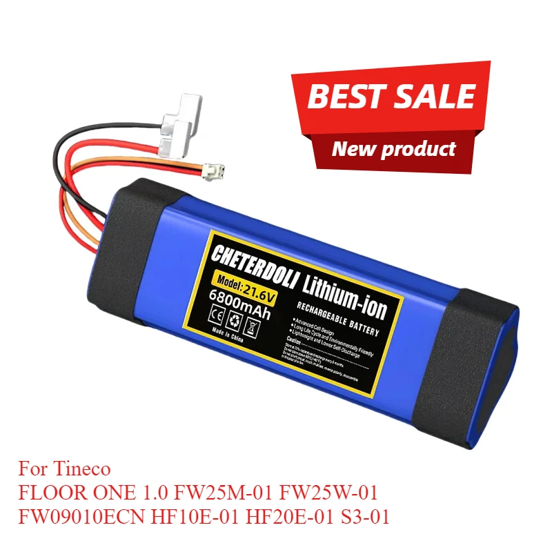 

New 21.6V Battery For Tineco FLOOR ONE 1.0 FW25M-01 FW25W-01 FW09010ECN HF10E-01 HF20E-01 S3-01 Floor Scrubber Accessories Parts