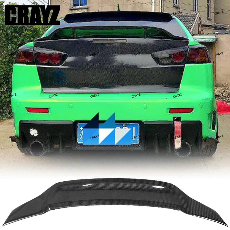 For Mitsubishi Lancer EX EVO Spoiler 2008 To 2016 High Quality Carbon Fibre/ABS Car Rear Trunk Cover Wings Spoiler Airfoil view 4