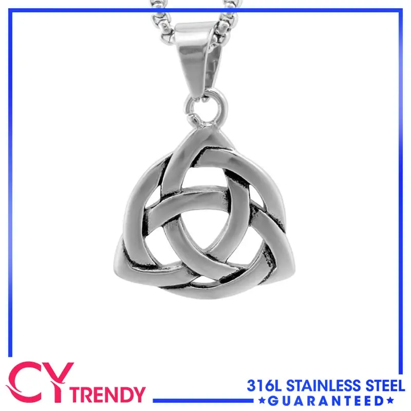 

Vintage Irish Celtic Triquetra Trinity Knot Pendant Stainless Steel Necklace Chain Jewelry Dropshipping