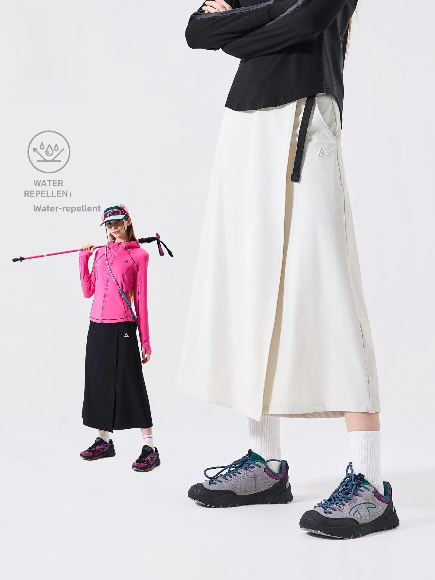 LAZY DAY Lightweight Quick Dry A-Line Skirt Women's Outdoor Summer Sport Half-length Casual Skirt Pants Polyester Fiber