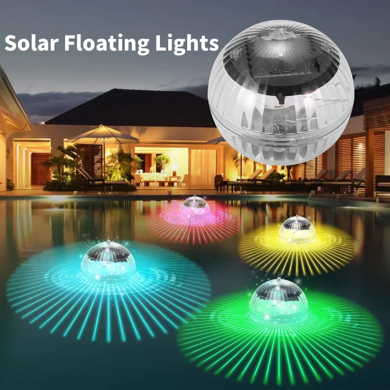 1pc Solar Floating Lights Swimming Pool Waterproof LED Solar Power Multi Color/warm Changing Water Drift Lamp For Fish Tank Pond