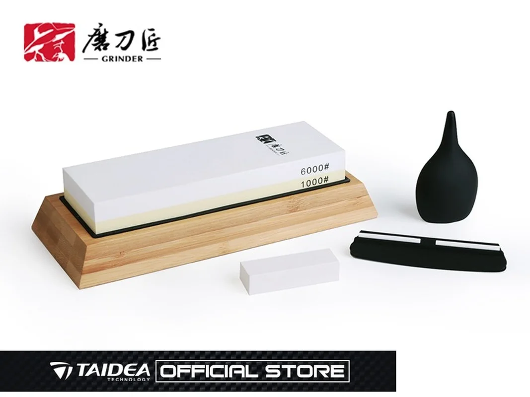 

4pcs TAIDEA Sharpening stone set Grit 1000/6000# Professional Whetstone Knife Sharpener Anglr guide Bamboo base TG2015