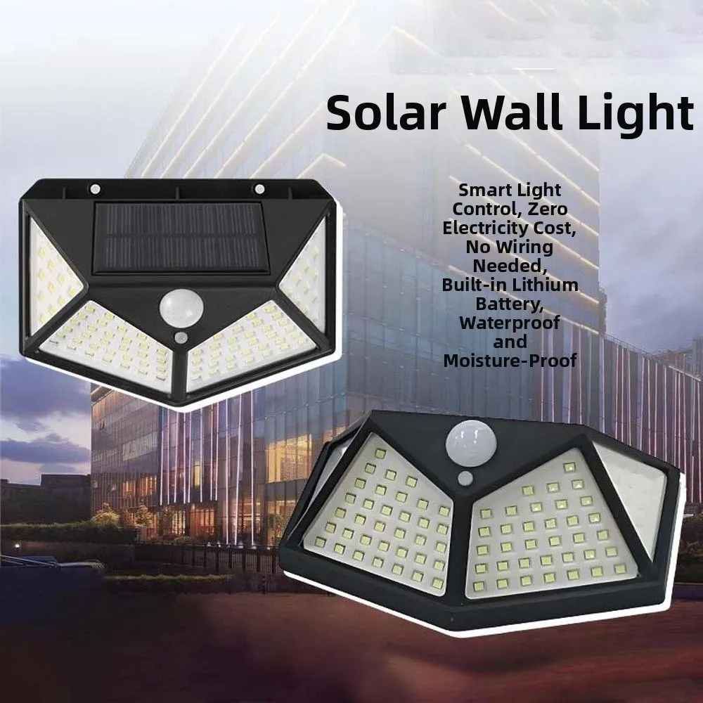 

IP65 Waterproof Motion Sensor Light 100 LED Beads Mini Solar Street Lights Portable 270 Degree Solar Lamp Garden Decoration
