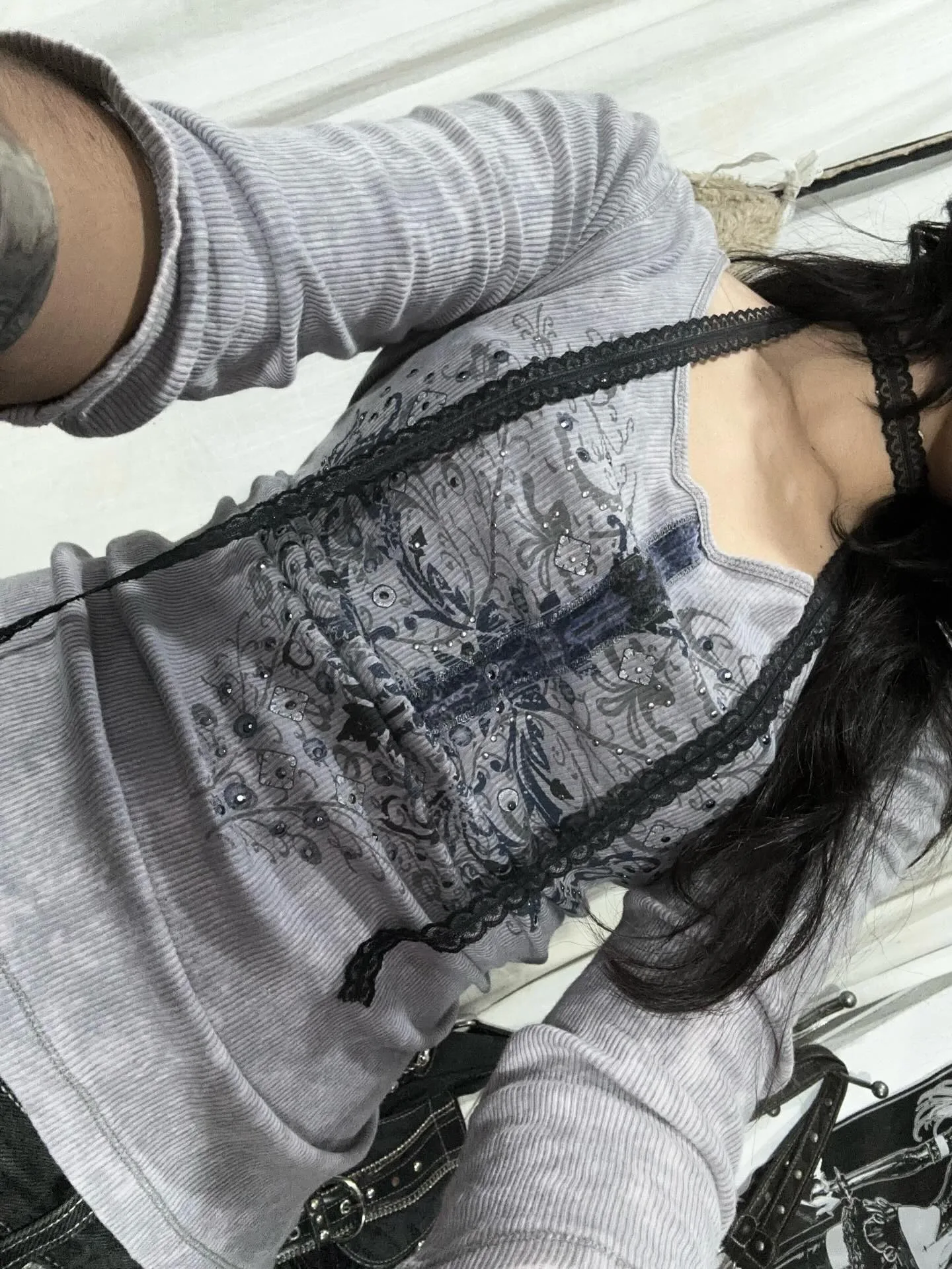 

Women's Vintage Streetwear Slim Fit Crew Neck Pullover T Shirt Spring Autumn Sexy 2026