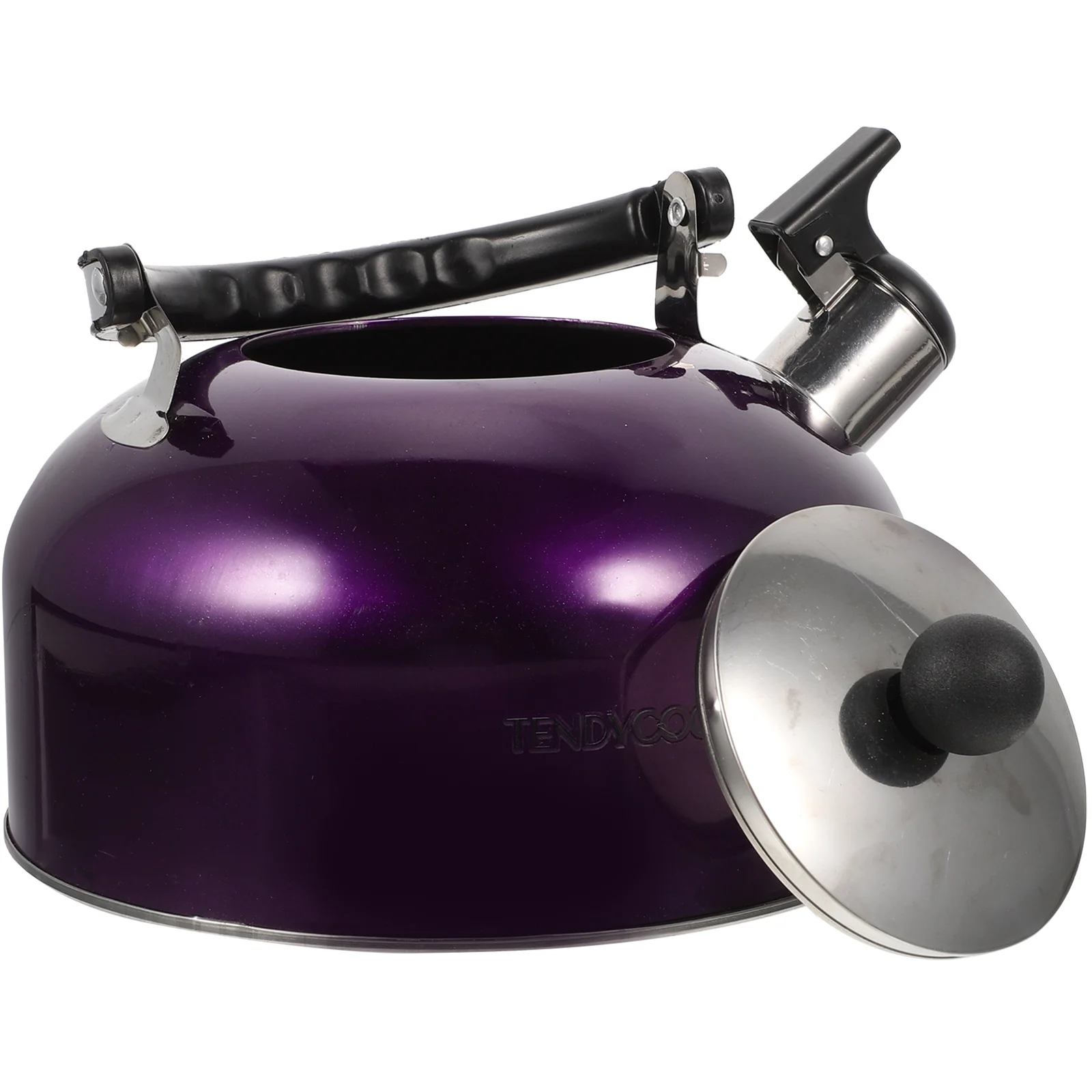 Heating Kettle Stainless Steel Whistling Tea Pots for Kitchen Purple Camping Coffee