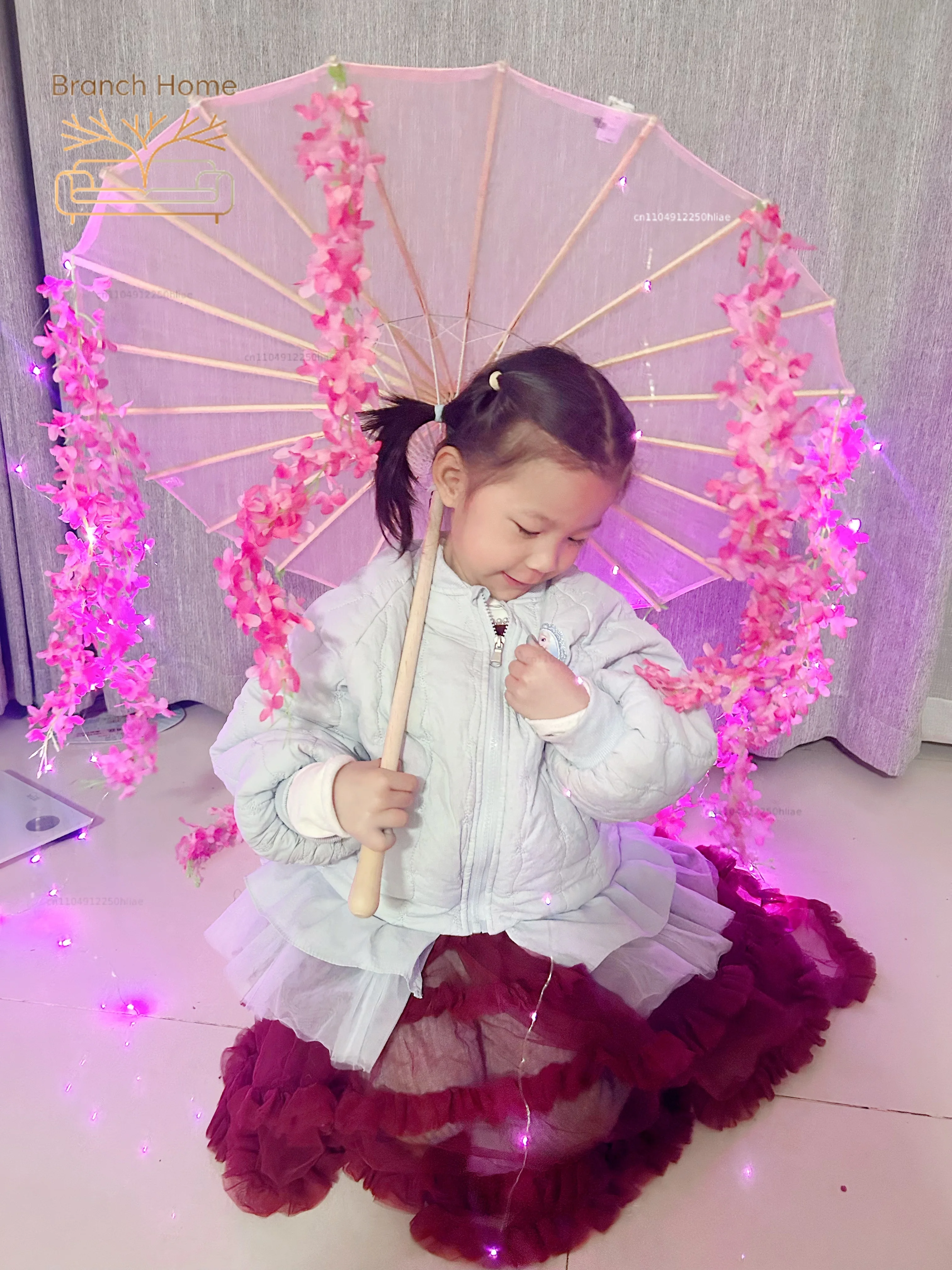 Wedding LED Red Lace Decor Kids Umbrella Parasol Princess Chinese Umbrella Drama Cosplay Paraguas Ombrello Inverso El Principito