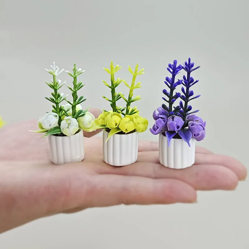 New Car Decor Miniature Plant Pot Model 12 Scale Dollhouse Scene DIY Accessories