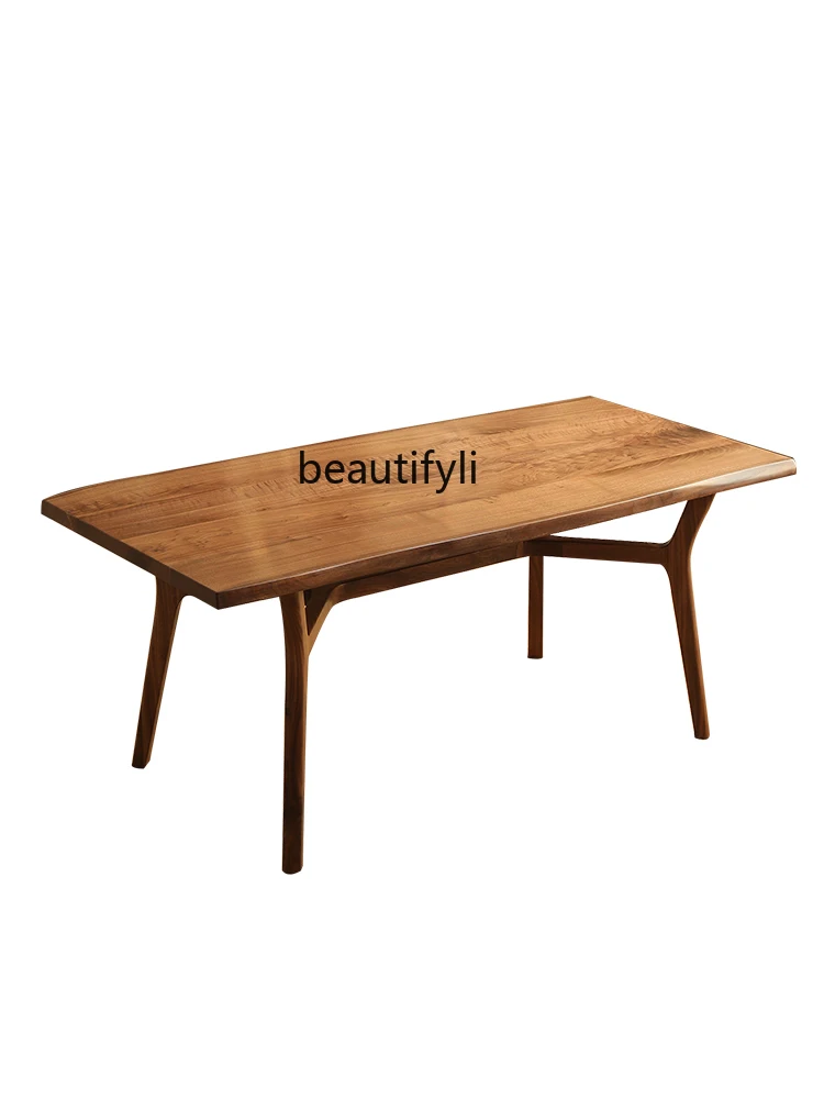 

Североамериканский черный деревянный обеденный стол из массива ореха в скандинавском стиле для дома гостиной длинный стол туманный стильный деревянный стол чайный столик