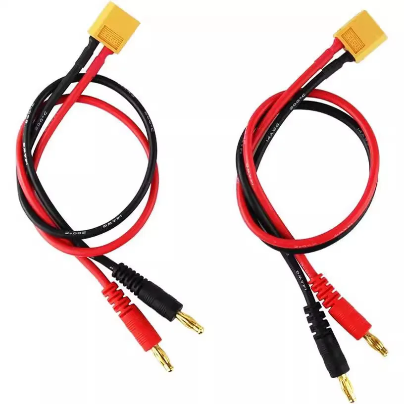 

3 PCS Model aircraft charging silicone cable XT60 male to 4.0 banana plug RC battery charging cable 14awg