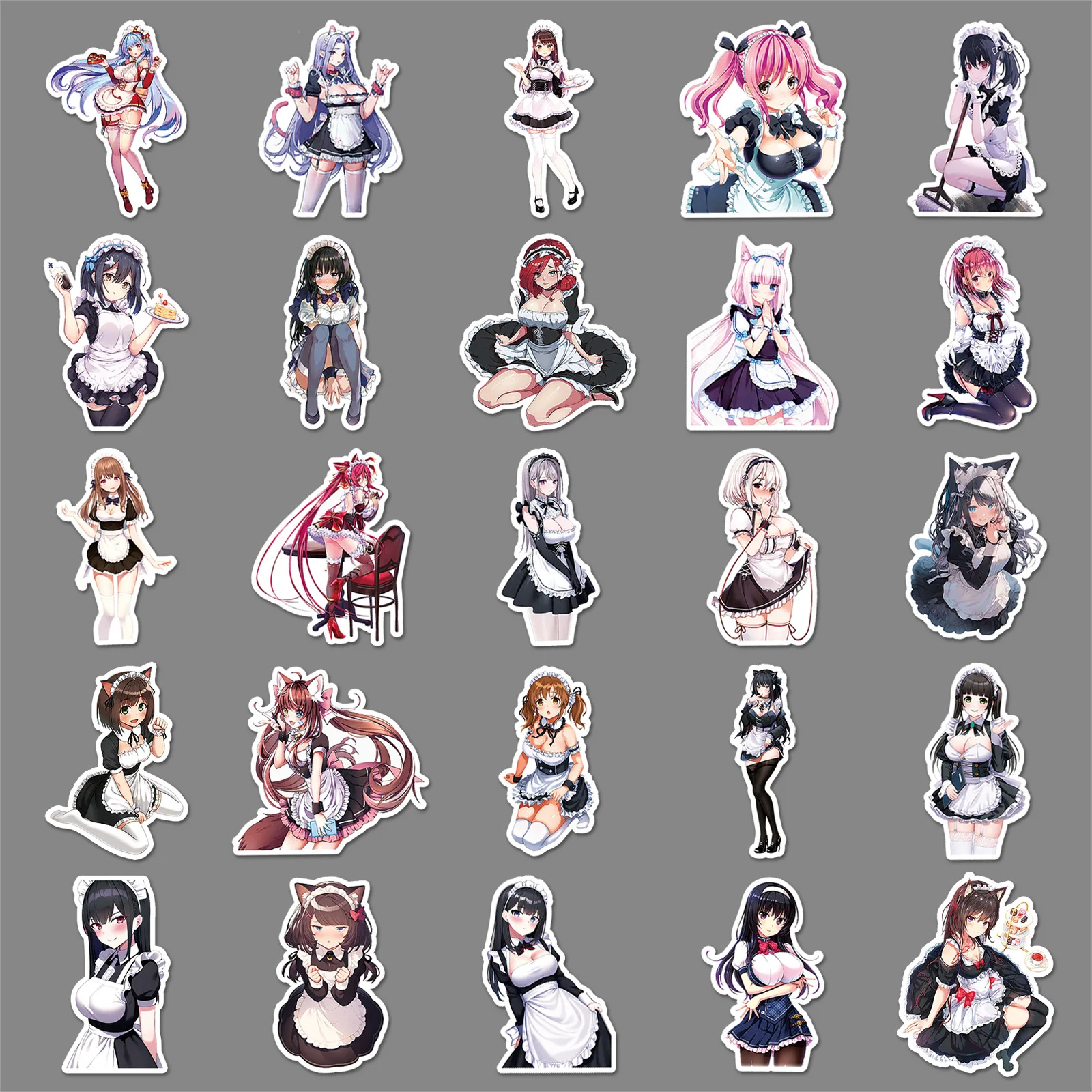 Sexy Anime Maid Girl Adesivos, Hentai Waifu Decalques, Graffiti, Motocicleta, Carro, Skate, Adesivo Impermeável, Presentes de Festa, 50Pcs