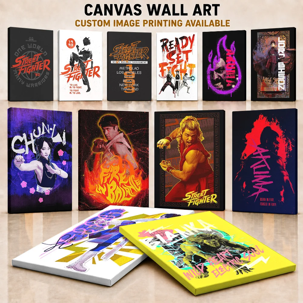 Street Fighter Movie Framed Canvas Print Posters Personalized Photo Martial Arts Action Wall Art For Home Theater Collector Gift
