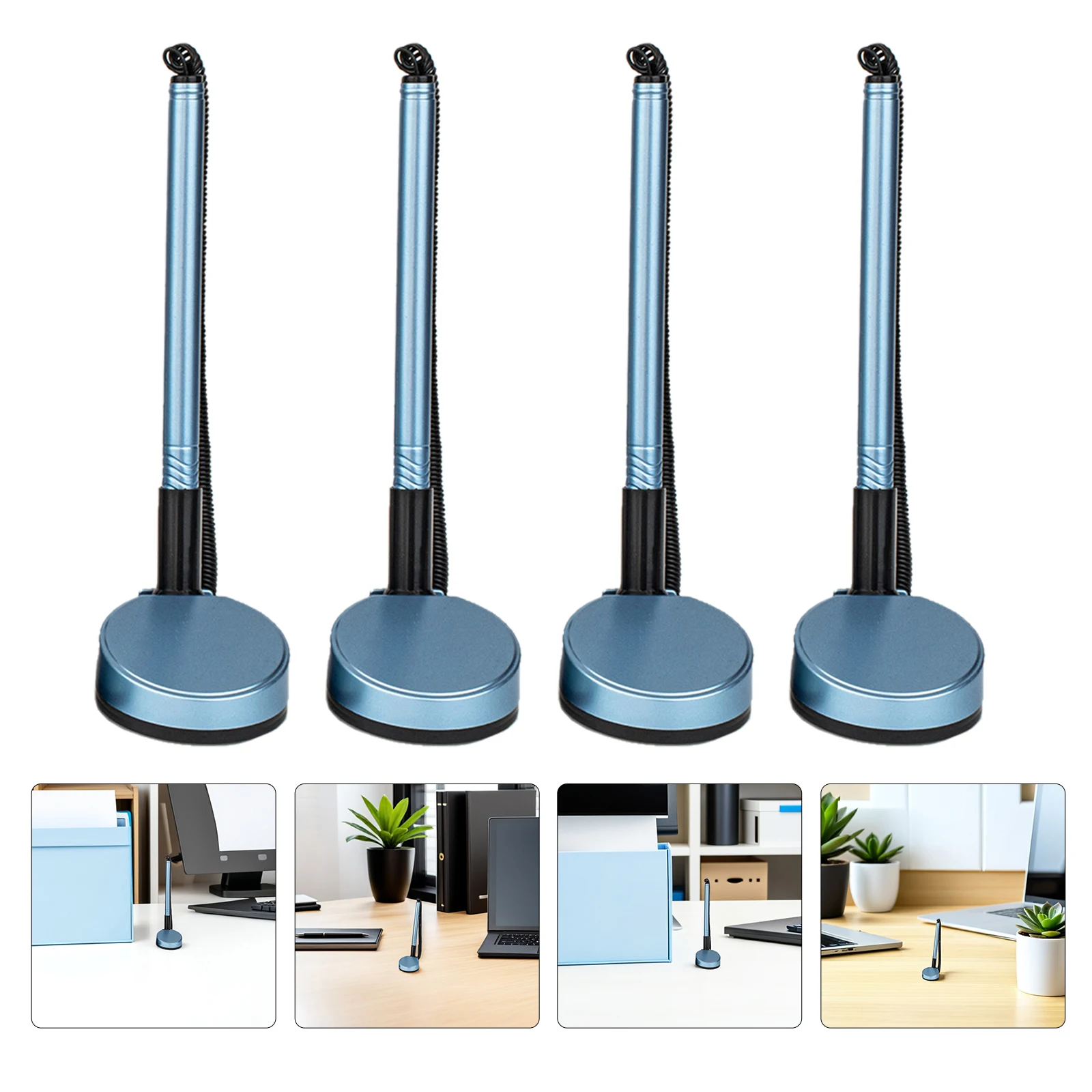 

8pcs Secure Counter Pens Black Desktop Counter Security Pen With Holder - Comfortable Writing Signature For Guest Book Signing