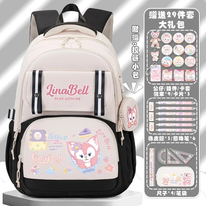 Disney-Ling Na Bei Er Student Schoolbag, desenhos animados fofos, crianças leves e de grande capacidade, mochila impermeável ultraleve