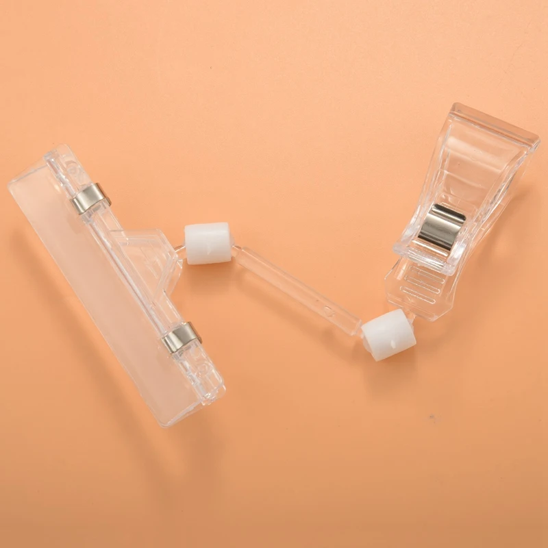 2X 6.5 인치 높이 투명 플라스틱 더블 클립 조정 가능한 사인 카드 디스플레이 홀더, 높이 조절 가능