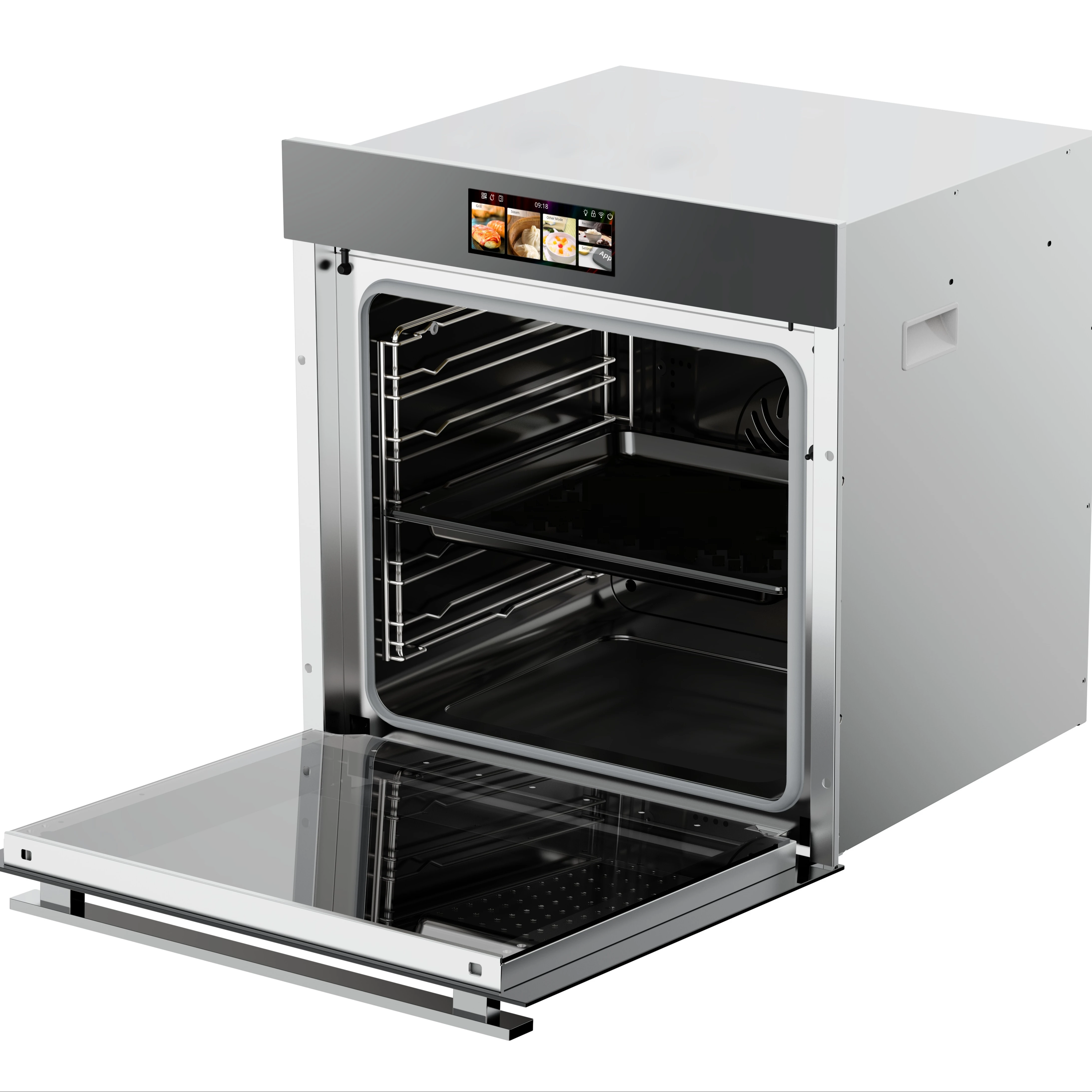 

Конвекционная печь большой емкости 82 л с сенсорным управлением, встроенная из стали и стекла, источник электропитания