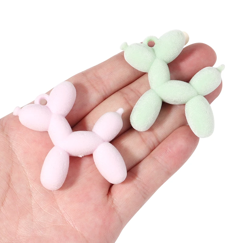 5 قطعة 46x50 مللي متر رقيق بالون الكلب الاكريليك السحر الملونة لطيف Charms قلادة لصنع المجوهرات أساور يدوية قلادة المفاتيح