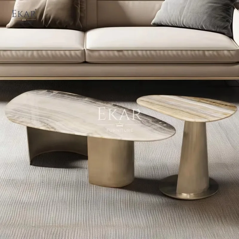 Contemporary Lounge Chair Transparent Jade and Champagne Gold Set Living Room Furniture Hotel and Villa Decoration Coffee Table