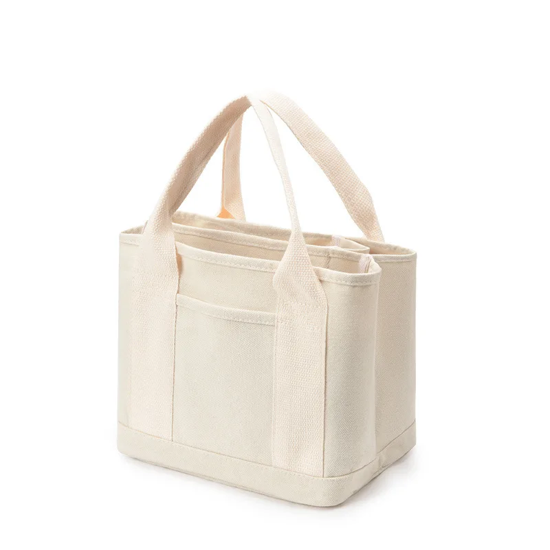 New Canvas Small  Bag Thousand Layer Bags Small Lady Single Shoulder Portable Thickened Canvas Mobile Phone Bucket Tote Bag