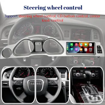 BONROAD 適用於Audi A6 C6 4F 2005-2015 的 Android Auto 無線 CarPlay 多媒體螢幕,支援 MMI 2G 3G 車載播放器、GPS 導航和收音機功能 10 最佳銷售 奧迪 A6 C6 CarPlay - №5