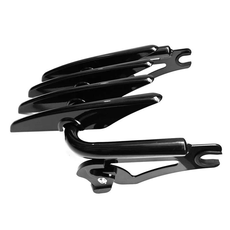 Gloss Black&Chrome Detachable Mounting Luggage Rack Compatible for  Touring Street Glide Road King Electra Glide 2009-2023