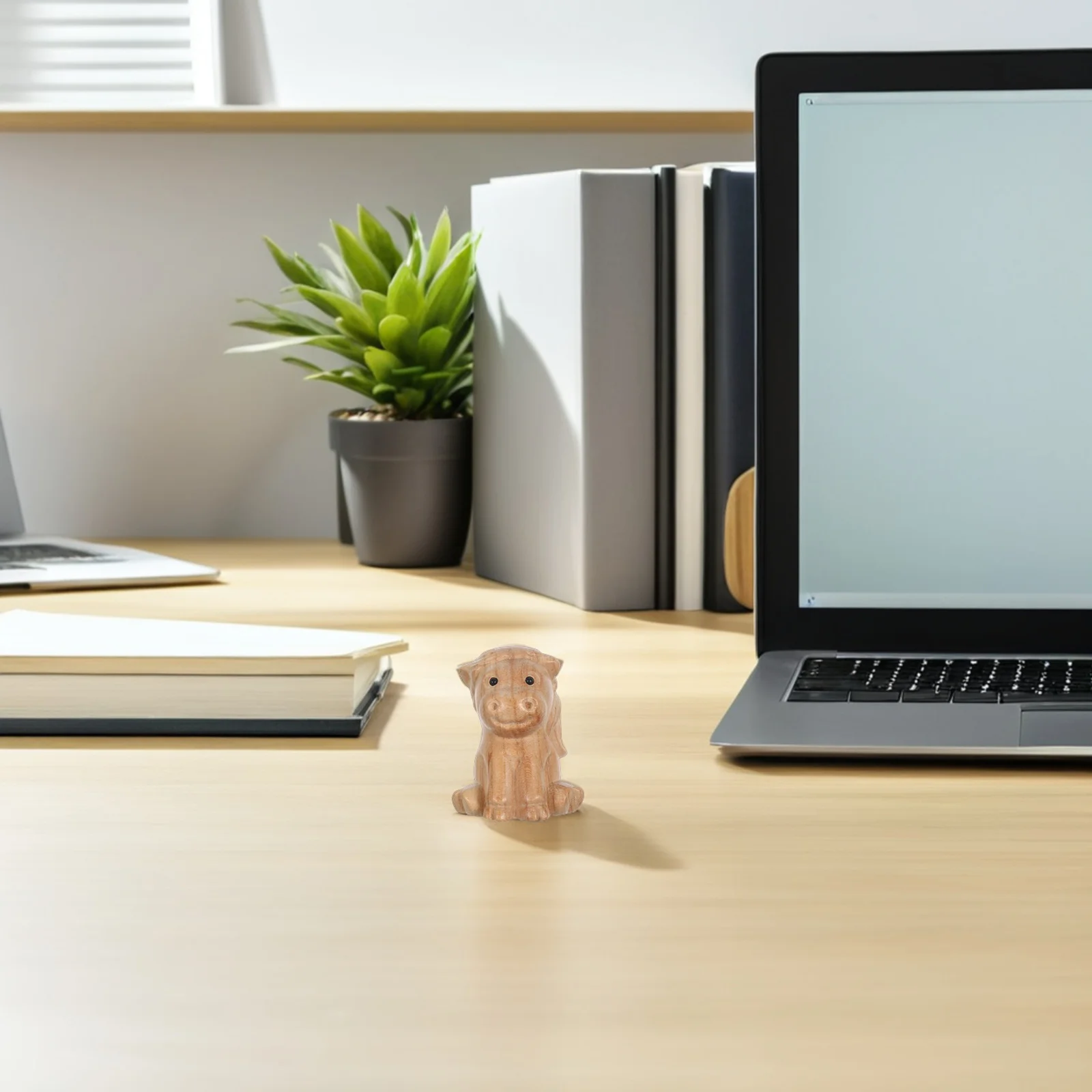 

Home Decor Horse Zodiac Figurines Handmade Statue Mini Wood Small Beige Chinese Sculptures