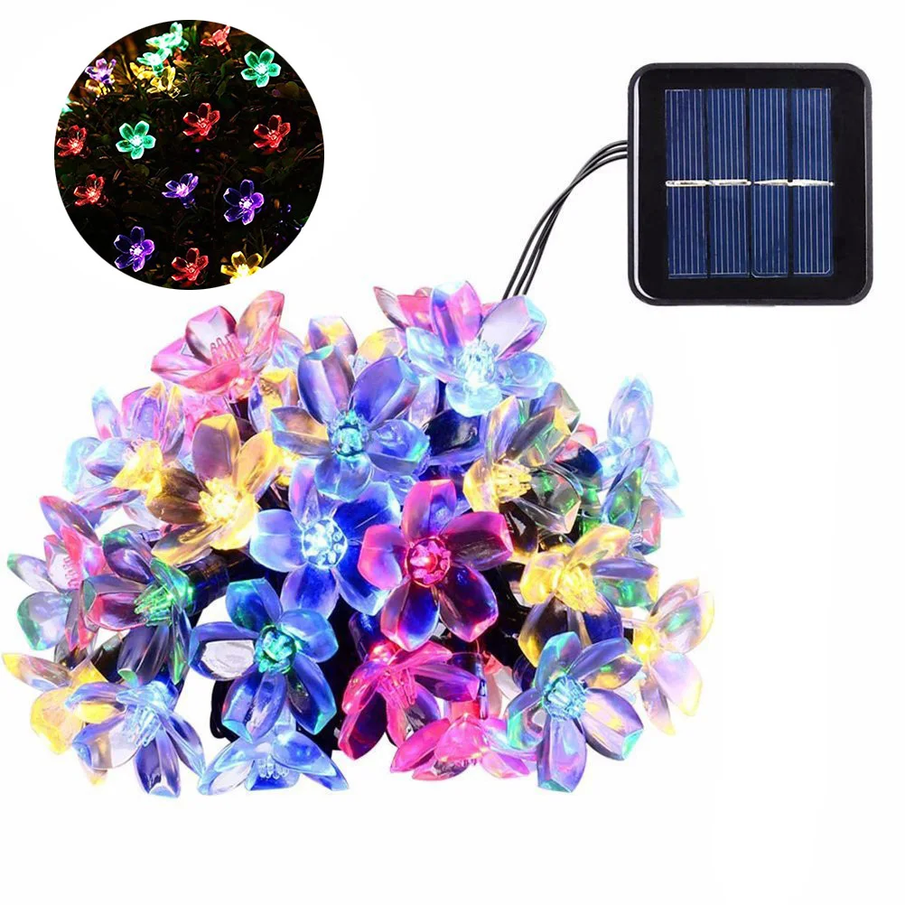 20 المصابيح سلسلة أضواء الشمسية 5 متر مقاوم للماء أضواء الجنية في الهواء الطلق لحديقة الطرف الديكور الملونة زهرة تصميم LED مصباح #5