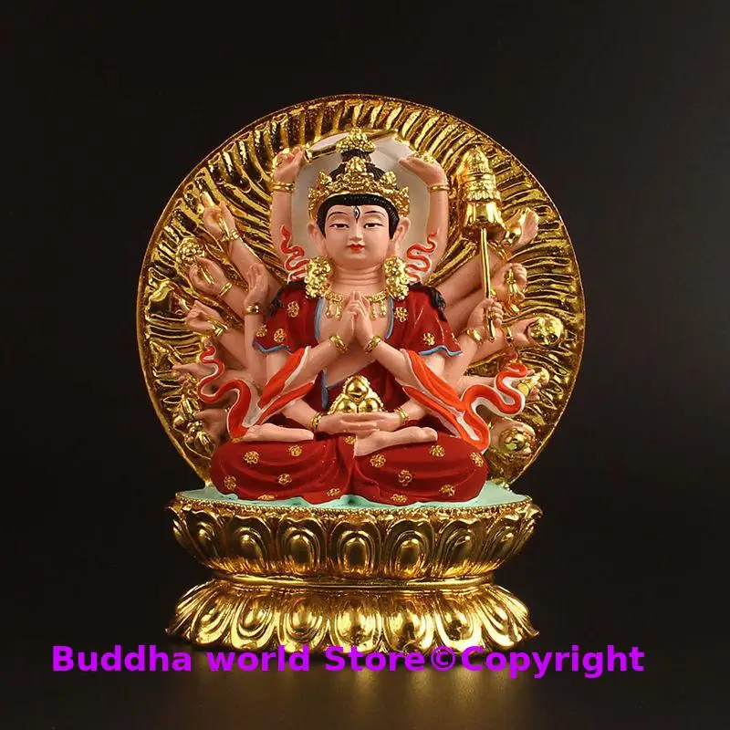 Special offer Buddha statue Buddhist patriarch good resin Maha Cundi Bodhisattva buddha HOME Altar worship Effective protection