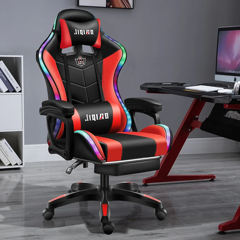 A Hot sale Cheap Led Rgb Silla Gamer Pu Leather Racing Game Chair Gaming Chair with Footrests and Massage