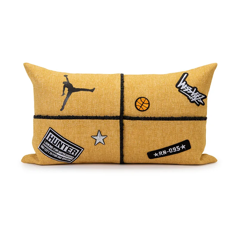 

Nordic Children Cushion Cover Luxury Embroidered Square Sofa Pillow Case Decoration Solid Orange Home Decor Waist Pillow Covers