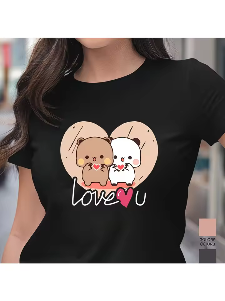 Short Sleeve Tops Fashion Cartoon
