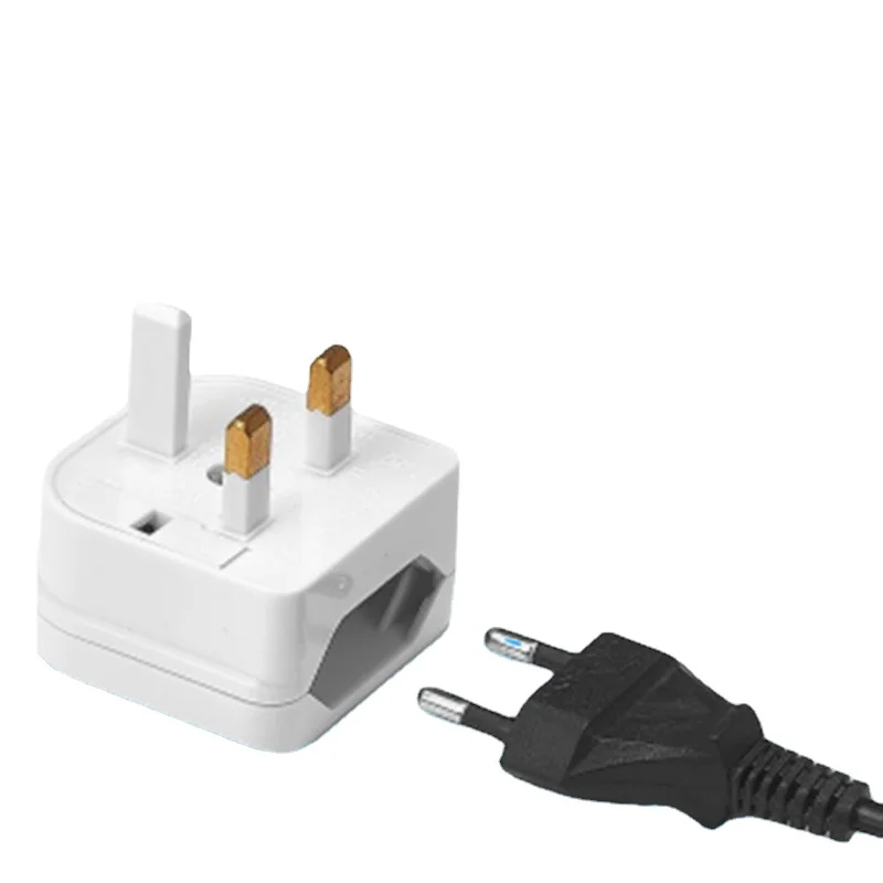 3X Euro 2 Pin To 3 Pin Converter Plug Adapter Black white
